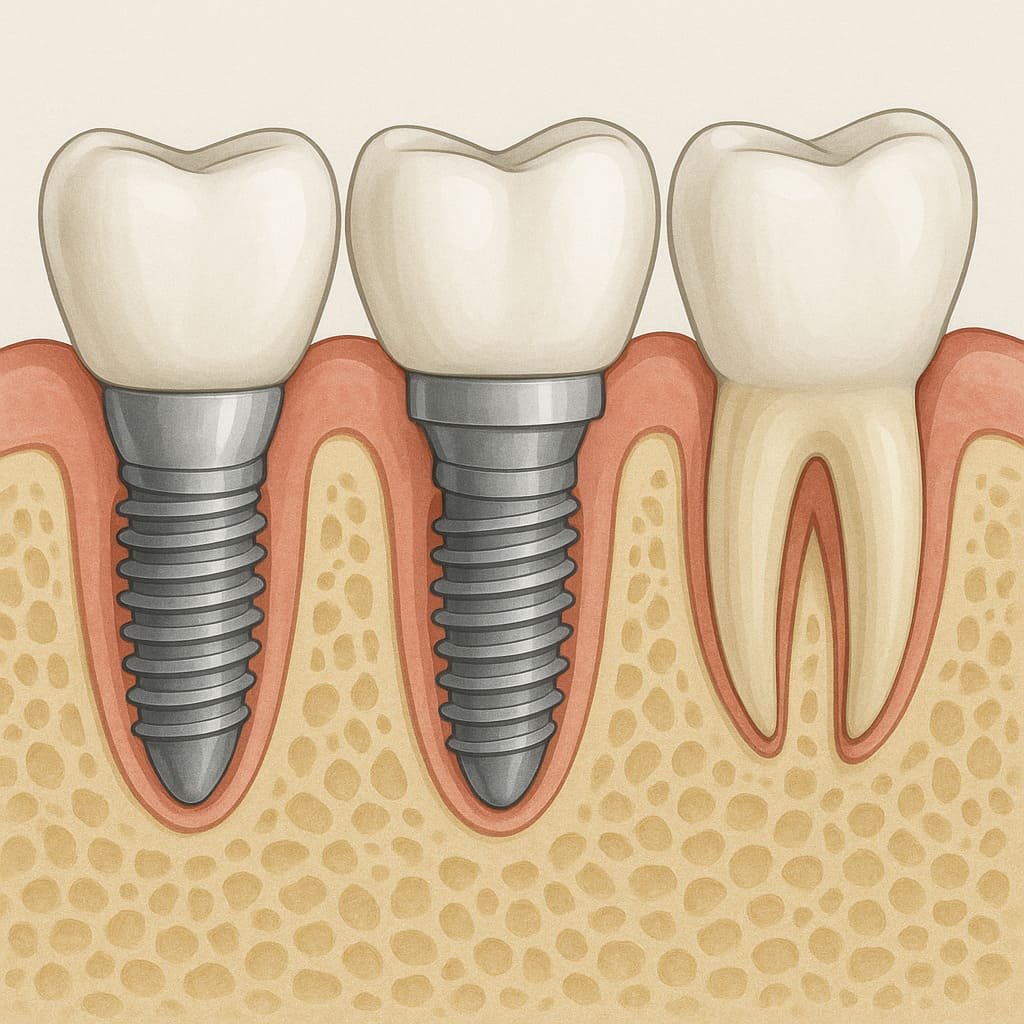 implantes dentales ilustracion procedimiento garantia dental clinicas quintana barrio de salamanca madrid salud bucal