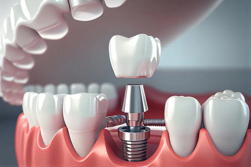 render 3d implantes dentales